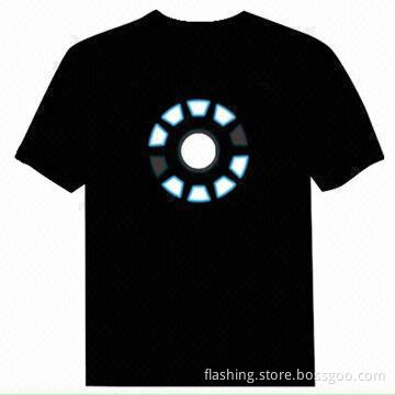 Hot sale EL shirt, made of 100% cotton, weighs 180g